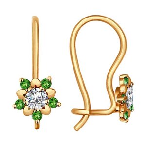 Серёжки Петельки Детские Фианит