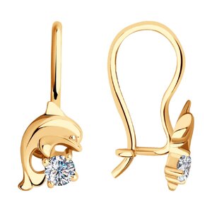Серёжки Петельки Детские Фианит