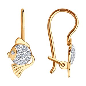 Серёжки Петельки Детские Фианит