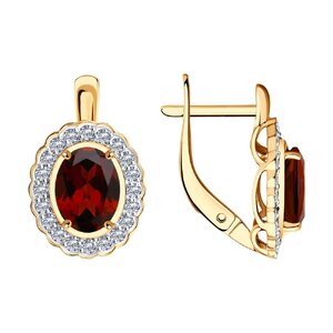 Серёжки Полудрагоценные Гранат