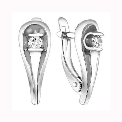 Серёжки Английские Фианит